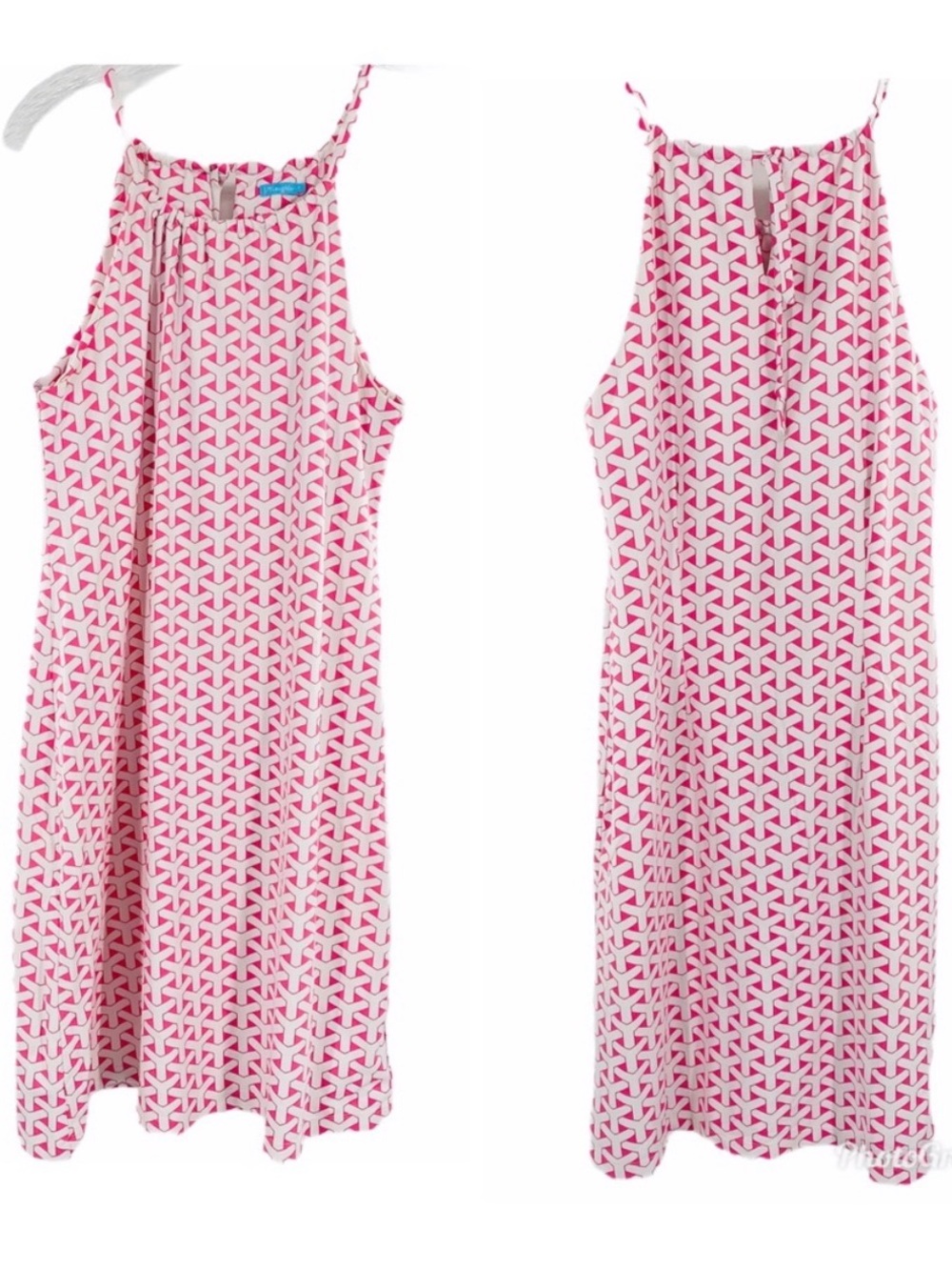 J. MCLAUGHLIN Jacquard Racerback Dress Pink White